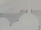 drawings of a bird sitting on a window sill with a window sill in the background