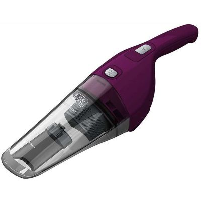 un gros plan d'un aspirateur violet sur fond blanc