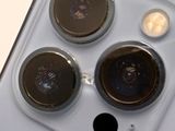 a close up view of a camera lens on an iphone