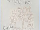 dessin représentant un homme à cheval avec une femme assise derrière lui