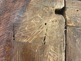 a piece of wood that has been cut in half