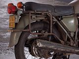 a motorcycle that is parked in a garage