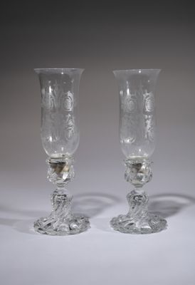 BACCARAT Paire de photophores.
