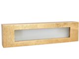 a light that is on in a box on a white background