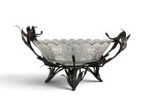 an image of a glass bowl with flowers on it