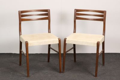 pair of mid century danish teak dining chairs