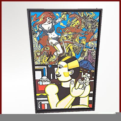 une photo d'un tableau représentant une femme tenant une cigarette