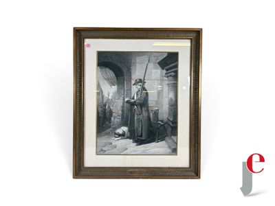 an old picture of a man and a woman standing in front of a building