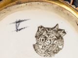 an image of a close up of a plate with a picture of a cat on it