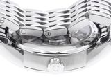 a close up of a watch on a white background