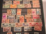 a picture of a collection of stamps on a table