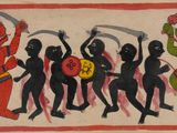 une image représentant un tableau où l'on voit un groupe de personnes en train de danser