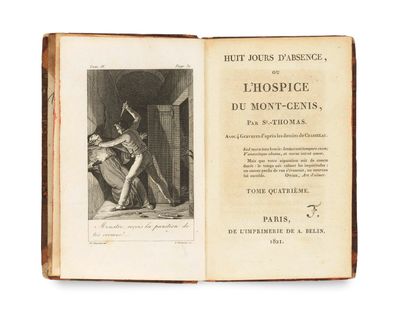 un vieux livre avec l'image d'un homme tenant une épée
