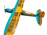 a model of a plane that is flying in the air