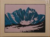 a picture of a picture of a mountain with a sky background