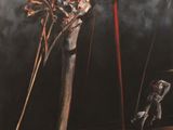 an image of a painting of a man on a swing with a skeleton hanging from a pole