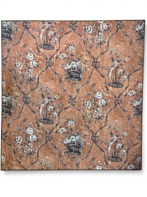IMPRESSION sur toile encadrée, motif floral et oiseaux, styl…