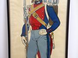 painting of a soldier in uniform with a rifle and a rifle