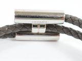 leather bracelet with a silver clasp on a white background