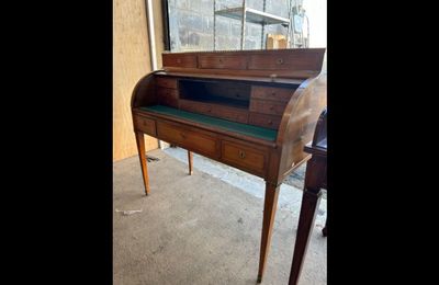 Bureau cylindre en bois de placage - Photo 1