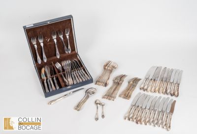 Importante partie de ménagère en métal argenté composé de gr… - Photo 1