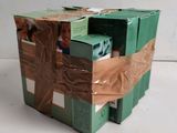a cardboard box that has a picture of a man on it