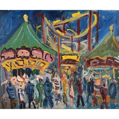DUBUC Roland. (1924-1998). « La fête foraine ». - Photo 1