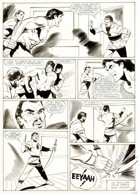 original comic strip strip art from the adventures of batman and robin