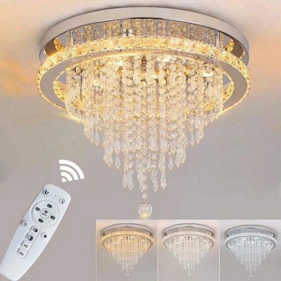 1 Lustre plafonnier LED en cristal K9 – Design moderne pour …