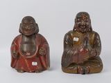 paire de figurines asiatiques représentant un homme et une femme assis