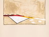 drawing of a painting of a red, yellow, and white kite