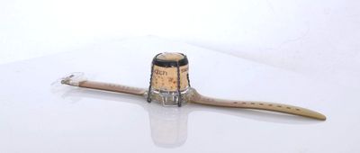 a bottle of wine with a cork stopper on top of it