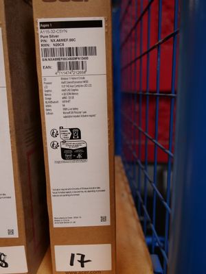 two boxes are stacked on top of each other on a shelf