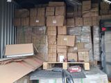 a truck with a lot of boxes in the back of it