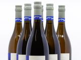 six bouteilles de vin sont alignées sur une surface blanche
