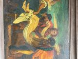 a picture of a painting of jesus being taken from the cross