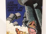 la couverture d'un livre sur laquelle figure une femme en bikini avec un robot géant en arrière-plan