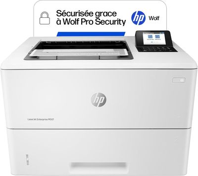 Imprimante laser HP avec autocollant de sécurité