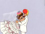 animation : cellule d'animation représentant une mariée et un marié en tenue de mariage