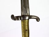 a close up of a sword on a white background