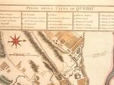 an old map of a city with a red star in the middle