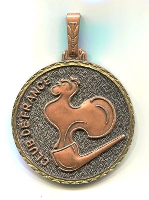 un gros plan d'une médaille sur laquelle figure un cheval