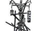 a black and white sculpture of a tree made out of sticks