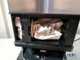 a microwave that has some food inside of it