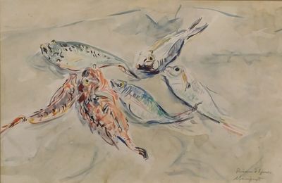 deux poissons qui nagent ensemble dans l'eau