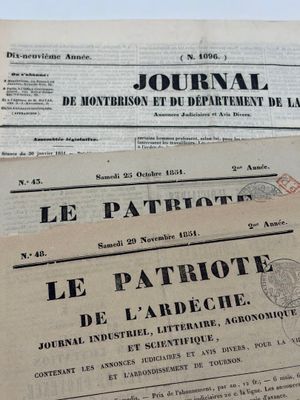 3 Journaux 1851 avec Afft