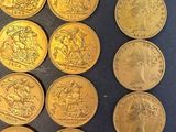 a lot of gold coins that are on the table