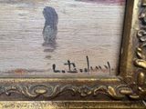 an image of a painting of a person walking in the rain