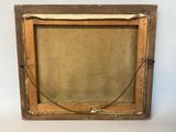 an old picture frame with a rope hanging from it ' s side