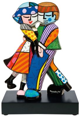 Romero Britto Sculpture en porcelaine "Cheek to Cheek"